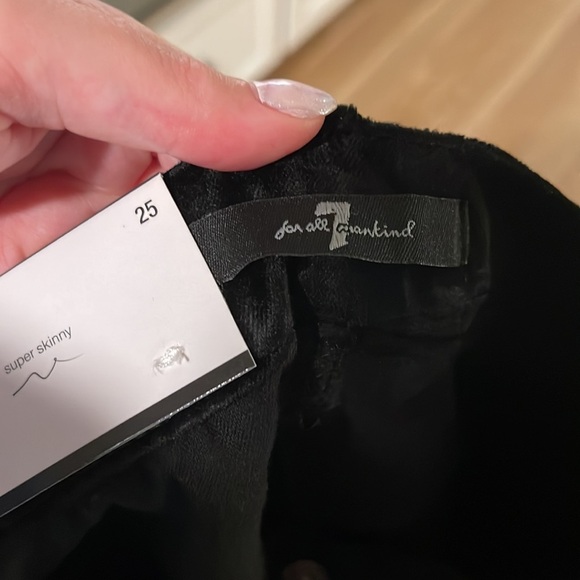 NWT 7 For All Mankind High Rise Ankle Skinny Button Fly Black Velvet Pants 25 - Picture 6 of 11